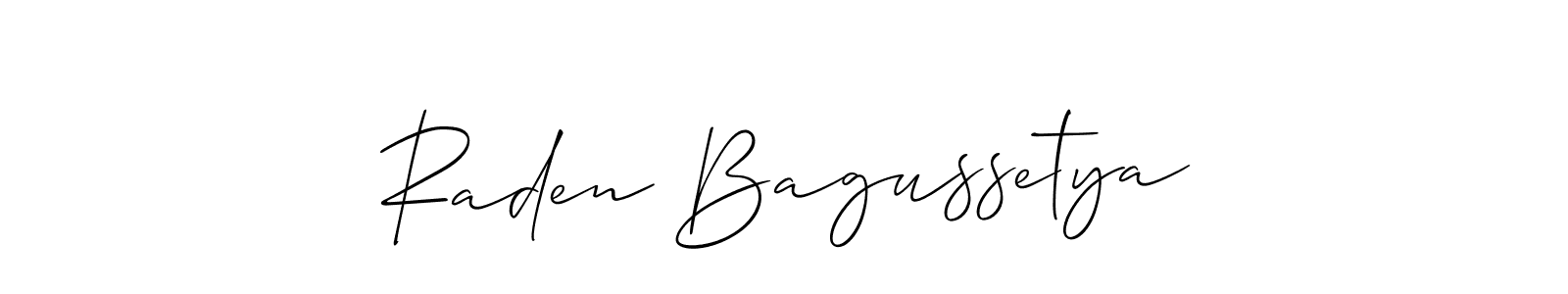 Also You can easily find your signature by using the search form. We will create Raden Bagussetya name handwritten signature images for you free of cost using Allison_Script sign style. Raden Bagussetya signature style 2 images and pictures png
