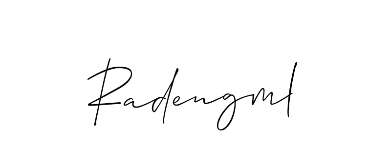 Design your own signature with our free online signature maker. With this signature software, you can create a handwritten (Allison_Script) signature for name Radengml. Radengml signature style 2 images and pictures png