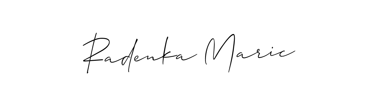 Also You can easily find your signature by using the search form. We will create Radenka Maric name handwritten signature images for you free of cost using Allison_Script sign style. Radenka Maric signature style 2 images and pictures png