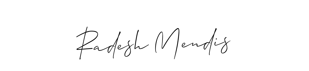 Create a beautiful signature design for name Radesh Mendis. With this signature (Allison_Script) fonts, you can make a handwritten signature for free. Radesh Mendis signature style 2 images and pictures png