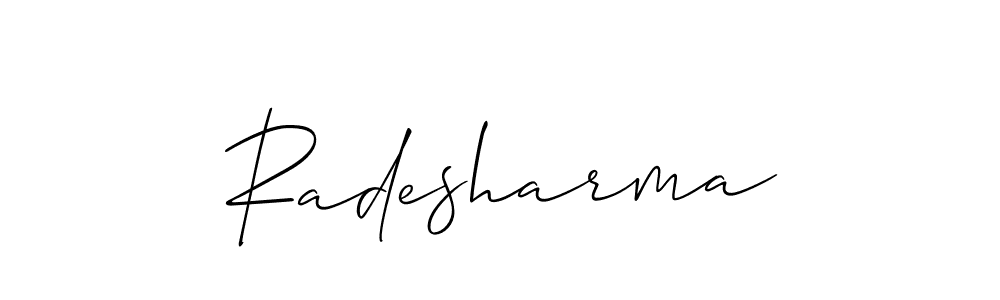 Use a signature maker to create a handwritten signature online. With this signature software, you can design (Allison_Script) your own signature for name Radesharma. Radesharma signature style 2 images and pictures png