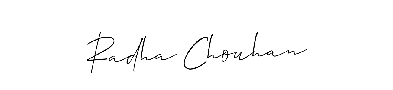 if you are searching for the best signature style for your name Radha Chouhan. so please give up your signature search. here we have designed multiple signature styles  using Allison_Script. Radha Chouhan signature style 2 images and pictures png
