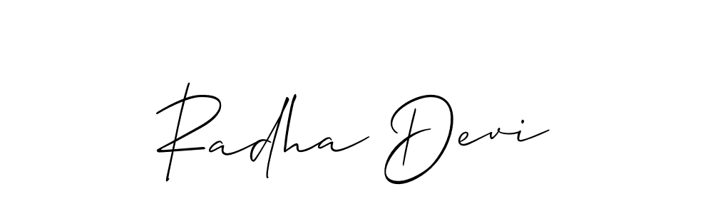 Design your own signature with our free online signature maker. With this signature software, you can create a handwritten (Allison_Script) signature for name Radha Devi. Radha Devi signature style 2 images and pictures png