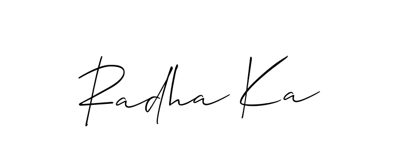 Also You can easily find your signature by using the search form. We will create Radha Ka name handwritten signature images for you free of cost using Allison_Script sign style. Radha Ka signature style 2 images and pictures png