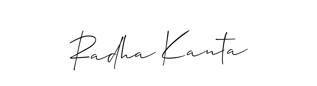 Also we have Radha Kanta name is the best signature style. Create professional handwritten signature collection using Allison_Script autograph style. Radha Kanta signature style 2 images and pictures png