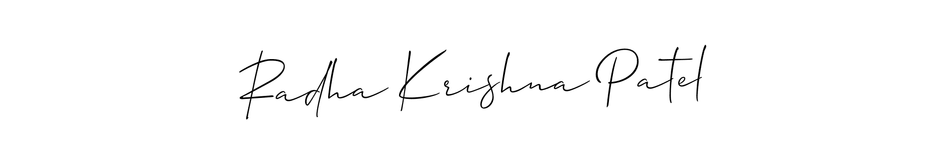 if you are searching for the best signature style for your name Radha Krishna Patel. so please give up your signature search. here we have designed multiple signature styles  using Allison_Script. Radha Krishna Patel signature style 2 images and pictures png