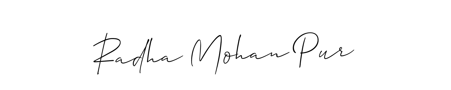 How to Draw Radha Mohan Pur signature style? Allison_Script is a latest design signature styles for name Radha Mohan Pur. Radha Mohan Pur signature style 2 images and pictures png