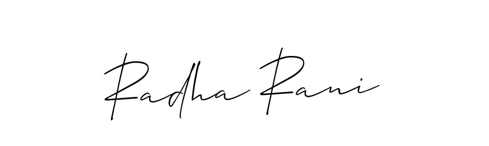 if you are searching for the best signature style for your name Radha Rani. so please give up your signature search. here we have designed multiple signature styles  using Allison_Script. Radha Rani signature style 2 images and pictures png