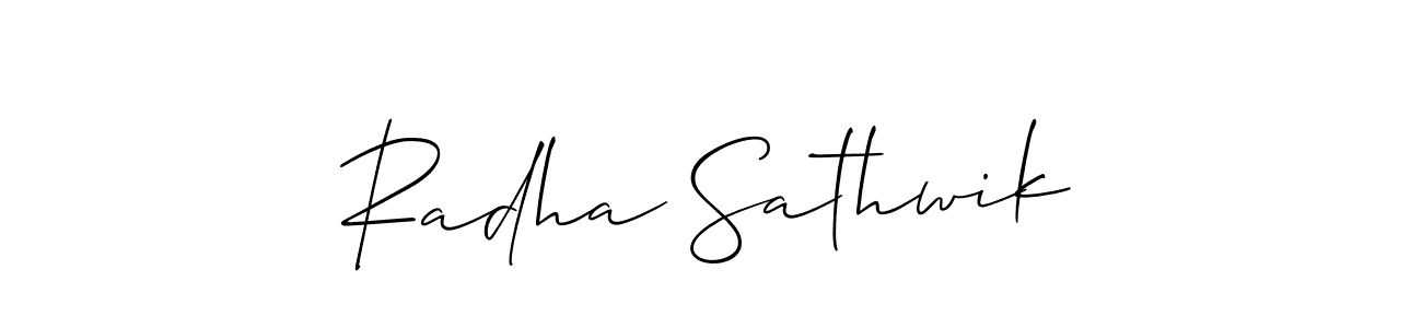 Best and Professional Signature Style for Radha Sathwik. Allison_Script Best Signature Style Collection. Radha Sathwik signature style 2 images and pictures png