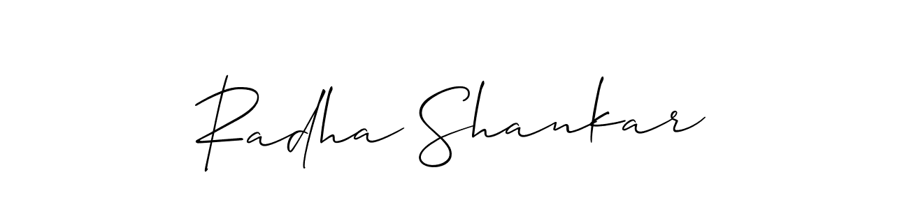 Create a beautiful signature design for name Radha Shankar. With this signature (Allison_Script) fonts, you can make a handwritten signature for free. Radha Shankar signature style 2 images and pictures png