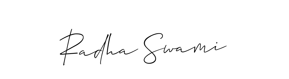 Use a signature maker to create a handwritten signature online. With this signature software, you can design (Allison_Script) your own signature for name Radha Swami. Radha Swami signature style 2 images and pictures png