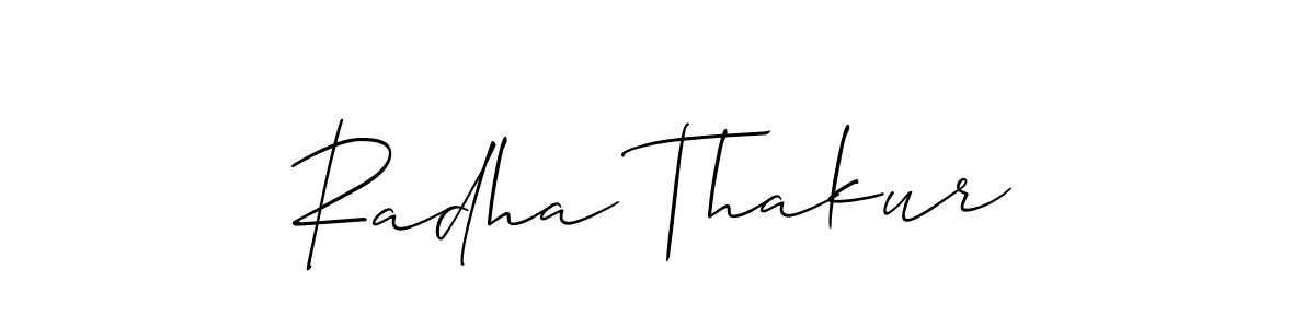 How to make Radha Thakur name signature. Use Allison_Script style for creating short signs online. This is the latest handwritten sign. Radha Thakur signature style 2 images and pictures png