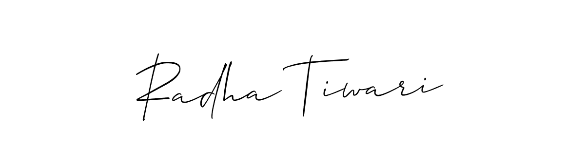 How to make Radha Tiwari signature? Allison_Script is a professional autograph style. Create handwritten signature for Radha Tiwari name. Radha Tiwari signature style 2 images and pictures png