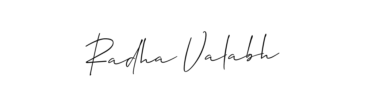 How to Draw Radha Valabh signature style? Allison_Script is a latest design signature styles for name Radha Valabh. Radha Valabh signature style 2 images and pictures png