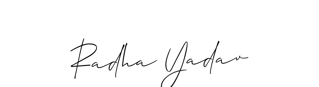 Similarly Allison_Script is the best handwritten signature design. Signature creator online .You can use it as an online autograph creator for name Radha Yadav. Radha Yadav signature style 2 images and pictures png