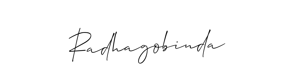Allison_Script is a professional signature style that is perfect for those who want to add a touch of class to their signature. It is also a great choice for those who want to make their signature more unique. Get Radhagobinda name to fancy signature for free. Radhagobinda signature style 2 images and pictures png