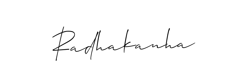 Allison_Script is a professional signature style that is perfect for those who want to add a touch of class to their signature. It is also a great choice for those who want to make their signature more unique. Get Radhakanha name to fancy signature for free. Radhakanha signature style 2 images and pictures png