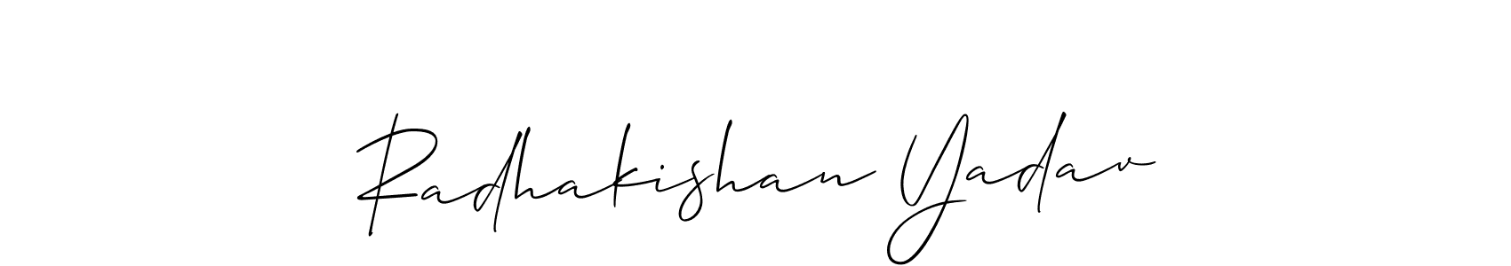 It looks lik you need a new signature style for name Radhakishan Yadav. Design unique handwritten (Allison_Script) signature with our free signature maker in just a few clicks. Radhakishan Yadav signature style 2 images and pictures png