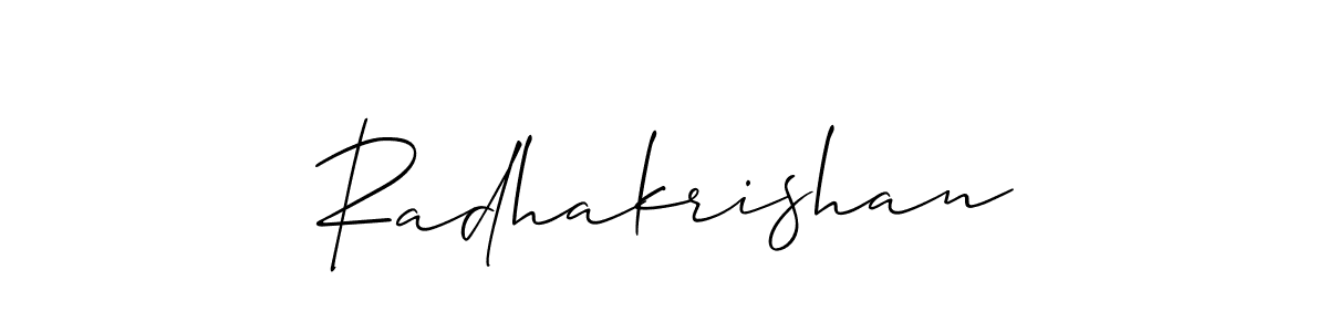How to make Radhakrishan signature? Allison_Script is a professional autograph style. Create handwritten signature for Radhakrishan name. Radhakrishan signature style 2 images and pictures png