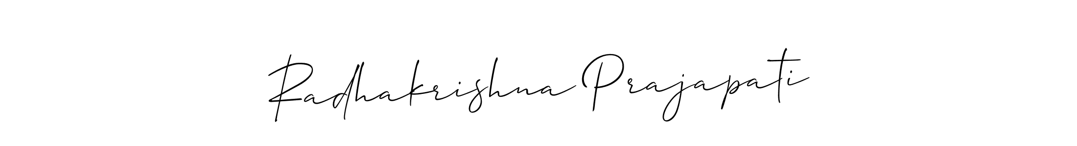 Use a signature maker to create a handwritten signature online. With this signature software, you can design (Allison_Script) your own signature for name Radhakrishna Prajapati. Radhakrishna Prajapati signature style 2 images and pictures png