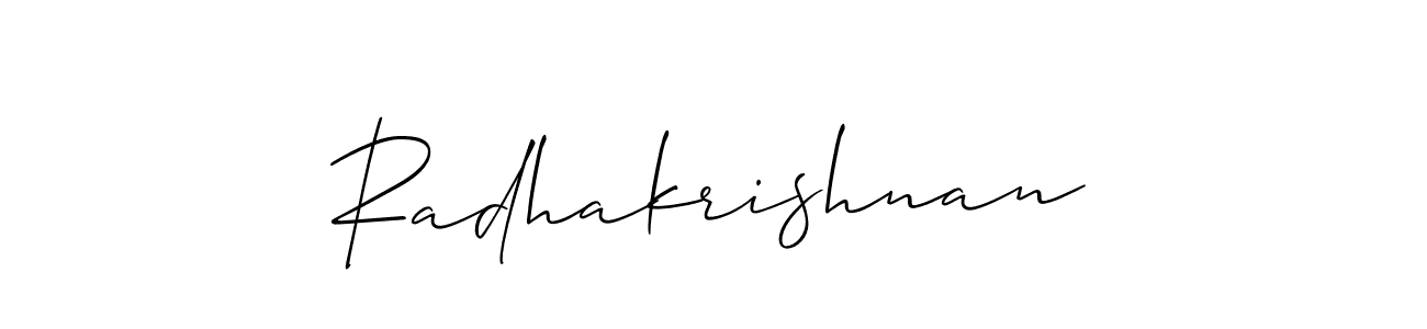 Design your own signature with our free online signature maker. With this signature software, you can create a handwritten (Allison_Script) signature for name Radhakrishnan. Radhakrishnan signature style 2 images and pictures png