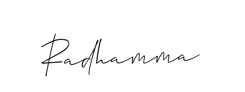 How to make Radhamma signature? Allison_Script is a professional autograph style. Create handwritten signature for Radhamma name. Radhamma signature style 2 images and pictures png