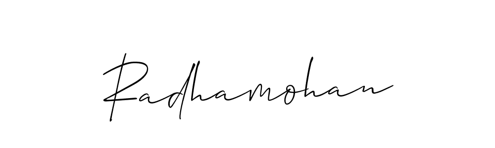 Also You can easily find your signature by using the search form. We will create Radhamohan name handwritten signature images for you free of cost using Allison_Script sign style. Radhamohan signature style 2 images and pictures png