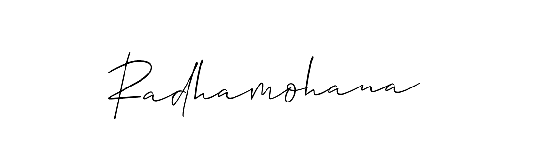 Radhamohana stylish signature style. Best Handwritten Sign (Allison_Script) for my name. Handwritten Signature Collection Ideas for my name Radhamohana. Radhamohana signature style 2 images and pictures png