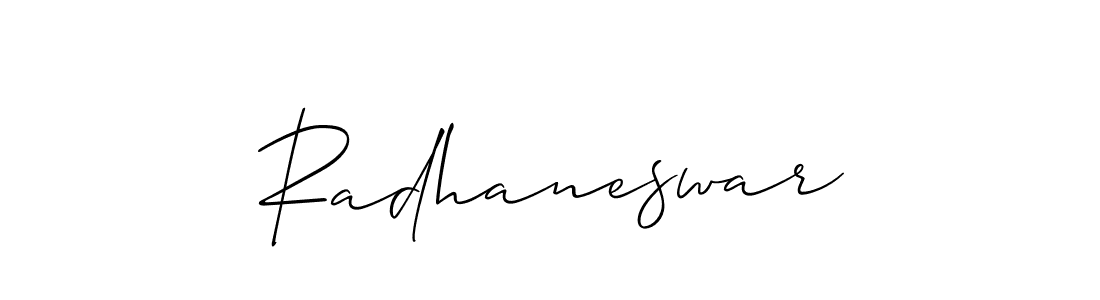 Create a beautiful signature design for name Radhaneswar. With this signature (Allison_Script) fonts, you can make a handwritten signature for free. Radhaneswar signature style 2 images and pictures png