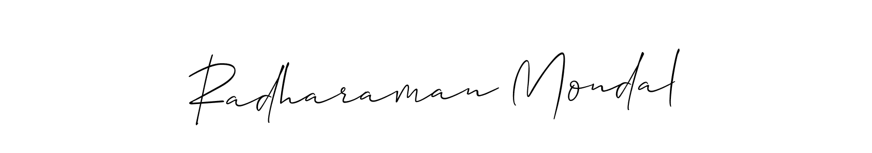 Allison_Script is a professional signature style that is perfect for those who want to add a touch of class to their signature. It is also a great choice for those who want to make their signature more unique. Get Radharaman Mondal name to fancy signature for free. Radharaman Mondal signature style 2 images and pictures png