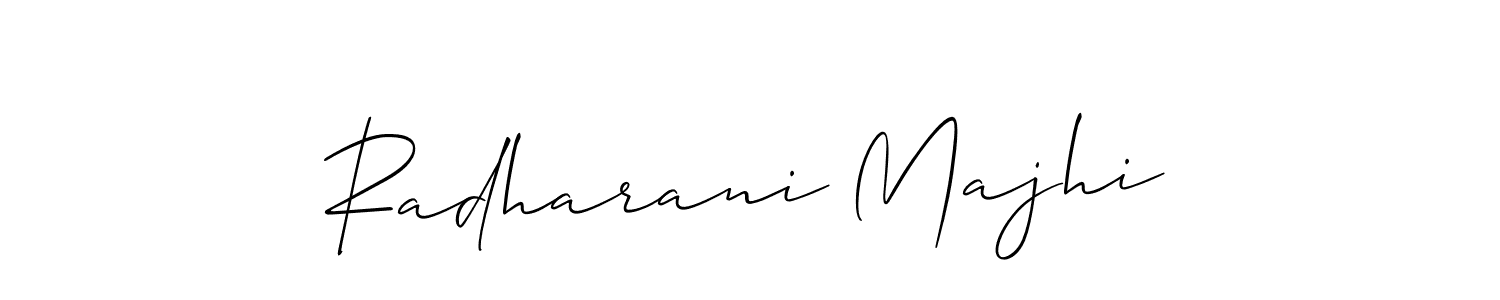 Design your own signature with our free online signature maker. With this signature software, you can create a handwritten (Allison_Script) signature for name Radharani Majhi. Radharani Majhi signature style 2 images and pictures png