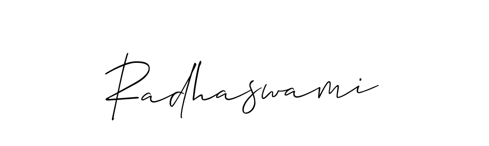 How to make Radhaswami signature? Allison_Script is a professional autograph style. Create handwritten signature for Radhaswami name. Radhaswami signature style 2 images and pictures png