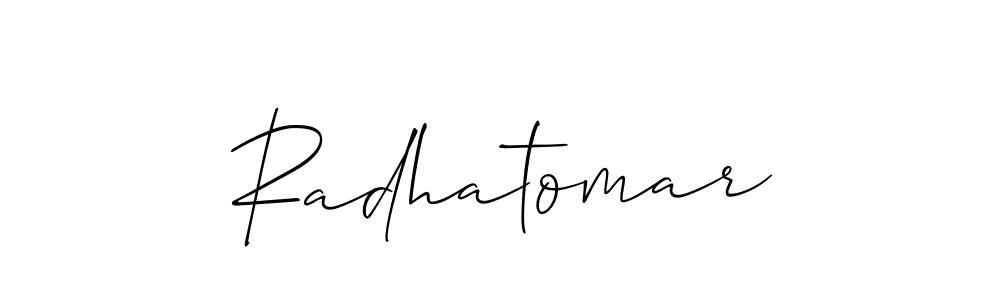 It looks lik you need a new signature style for name Radhatomar. Design unique handwritten (Allison_Script) signature with our free signature maker in just a few clicks. Radhatomar signature style 2 images and pictures png