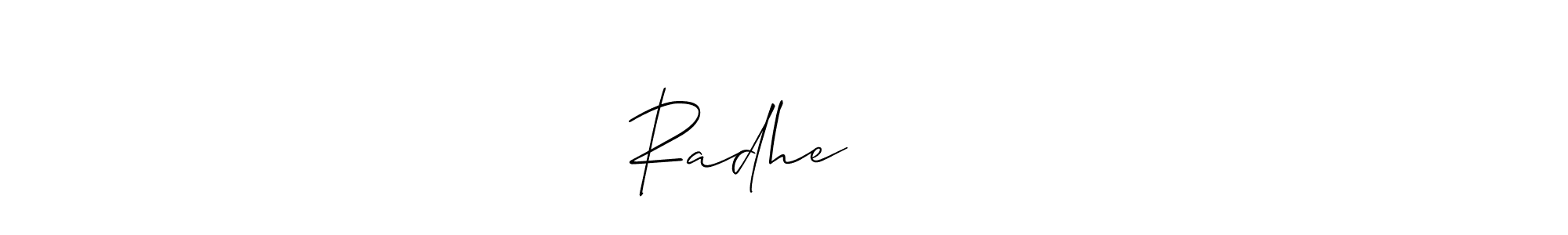 It looks lik you need a new signature style for name Radheकृष्ण. Design unique handwritten (Allison_Script) signature with our free signature maker in just a few clicks. Radheकृष्ण signature style 2 images and pictures png