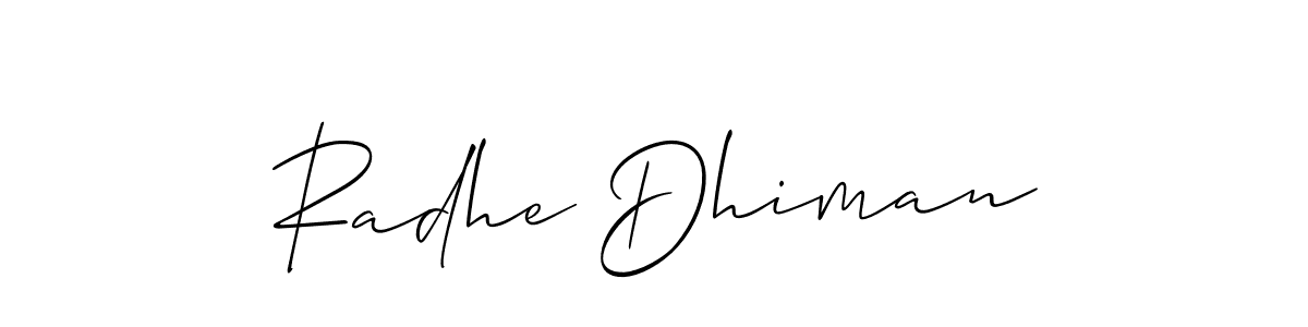 Here are the top 10 professional signature styles for the name Radhe Dhiman. These are the best autograph styles you can use for your name. Radhe Dhiman signature style 2 images and pictures png