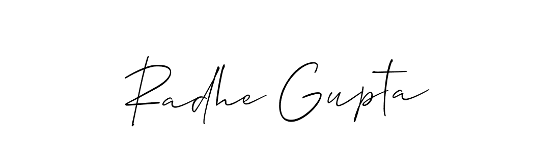 This is the best signature style for the Radhe Gupta name. Also you like these signature font (Allison_Script). Mix name signature. Radhe Gupta signature style 2 images and pictures png