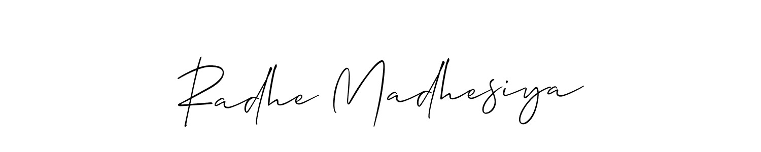 See photos of Radhe Madhesiya official signature by Spectra . Check more albums & portfolios. Read reviews & check more about Allison_Script font. Radhe Madhesiya signature style 2 images and pictures png