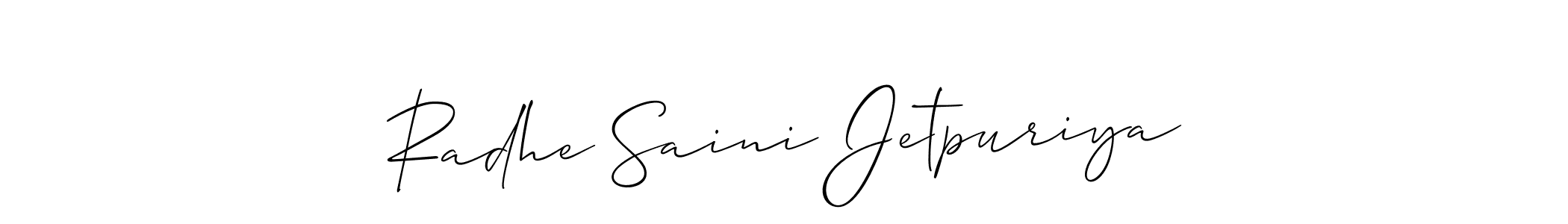 Once you've used our free online signature maker to create your best signature Allison_Script style, it's time to enjoy all of the benefits that Radhe Saini Jetpuriya name signing documents. Radhe Saini Jetpuriya signature style 2 images and pictures png