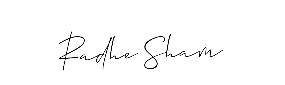 Use a signature maker to create a handwritten signature online. With this signature software, you can design (Allison_Script) your own signature for name Radhe Sham. Radhe Sham signature style 2 images and pictures png