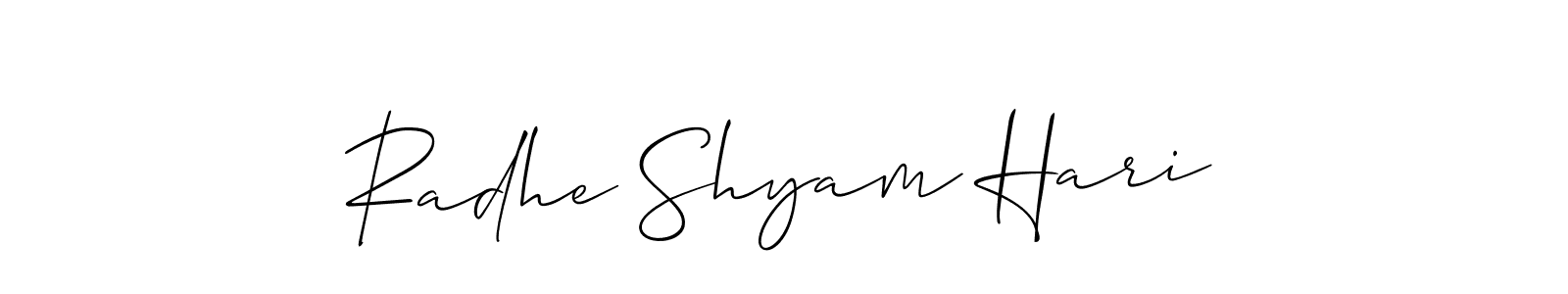 Radhe Shyam Hari stylish signature style. Best Handwritten Sign (Allison_Script) for my name. Handwritten Signature Collection Ideas for my name Radhe Shyam Hari. Radhe Shyam Hari signature style 2 images and pictures png