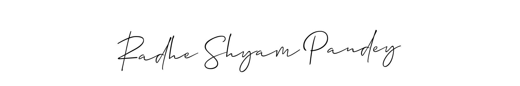 Similarly Allison_Script is the best handwritten signature design. Signature creator online .You can use it as an online autograph creator for name Radhe Shyam Pandey. Radhe Shyam Pandey signature style 2 images and pictures png