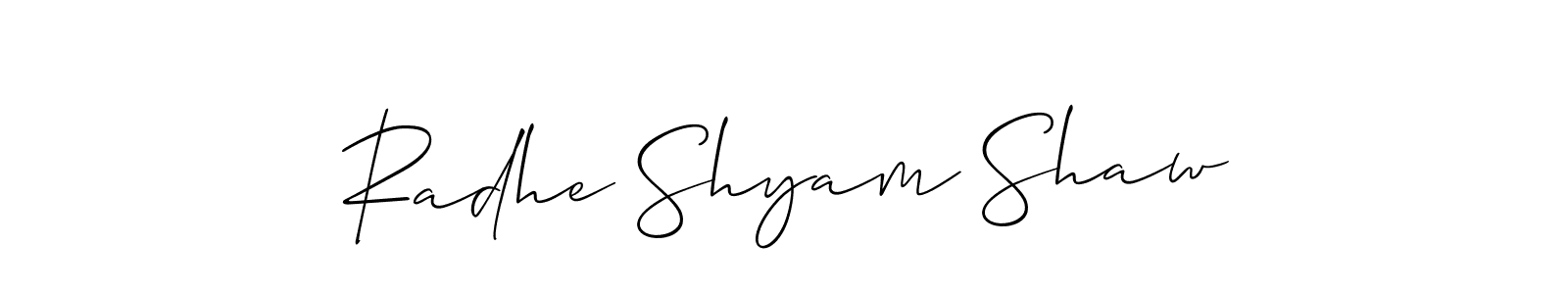 Make a beautiful signature design for name Radhe Shyam Shaw. With this signature (Allison_Script) style, you can create a handwritten signature for free. Radhe Shyam Shaw signature style 2 images and pictures png