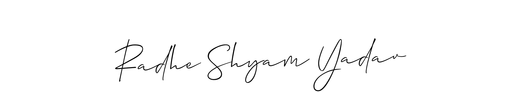 This is the best signature style for the Radhe Shyam Yadav name. Also you like these signature font (Allison_Script). Mix name signature. Radhe Shyam Yadav signature style 2 images and pictures png