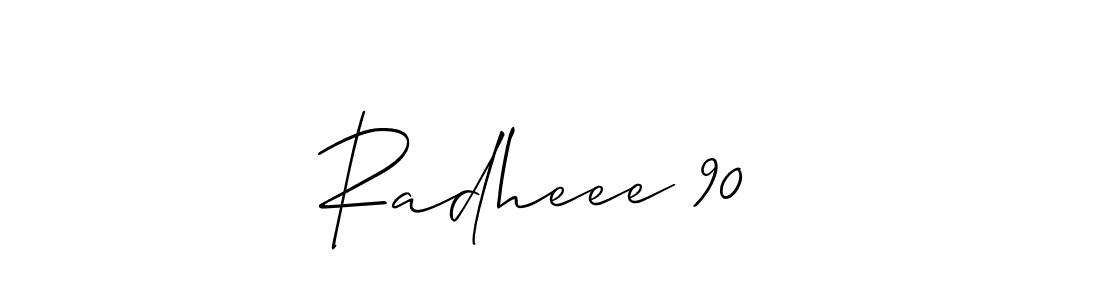 Design your own signature with our free online signature maker. With this signature software, you can create a handwritten (Allison_Script) signature for name Radheee 90 . Radheee 90  signature style 2 images and pictures png