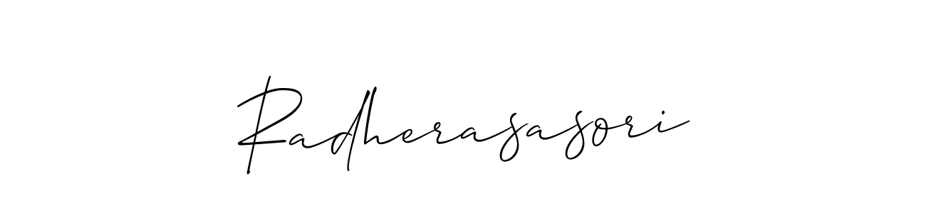 Similarly Allison_Script is the best handwritten signature design. Signature creator online .You can use it as an online autograph creator for name Radherasasori. Radherasasori signature style 2 images and pictures png