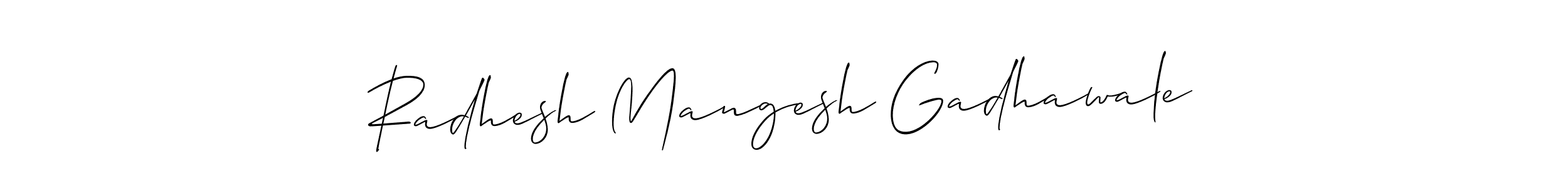 How to make Radhesh Mangesh Gadhawale name signature. Use Allison_Script style for creating short signs online. This is the latest handwritten sign. Radhesh Mangesh Gadhawale signature style 2 images and pictures png