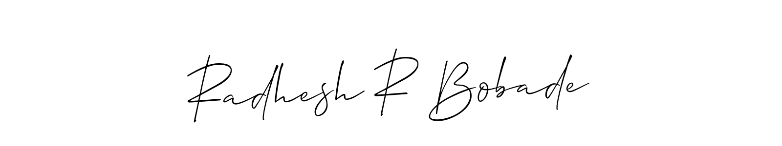 How to make Radhesh R Bobade name signature. Use Allison_Script style for creating short signs online. This is the latest handwritten sign. Radhesh R Bobade signature style 2 images and pictures png