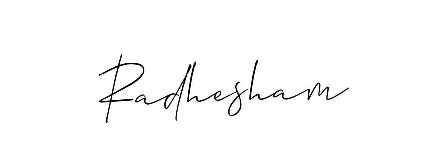 Radhesham stylish signature style. Best Handwritten Sign (Allison_Script) for my name. Handwritten Signature Collection Ideas for my name Radhesham. Radhesham signature style 2 images and pictures png