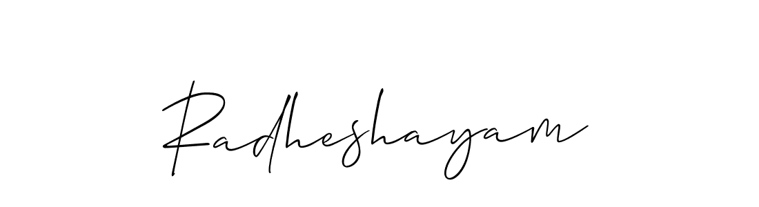 How to make Radheshayam signature? Allison_Script is a professional autograph style. Create handwritten signature for Radheshayam name. Radheshayam signature style 2 images and pictures png