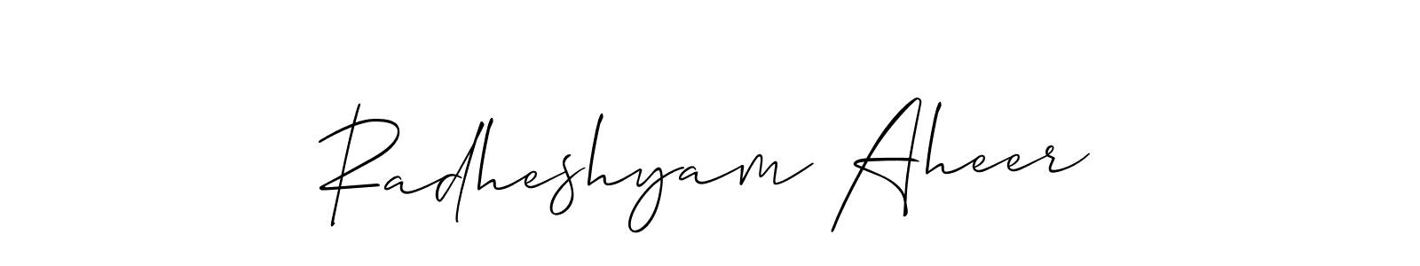 Design your own signature with our free online signature maker. With this signature software, you can create a handwritten (Allison_Script) signature for name Radheshyam Aheer. Radheshyam Aheer signature style 2 images and pictures png